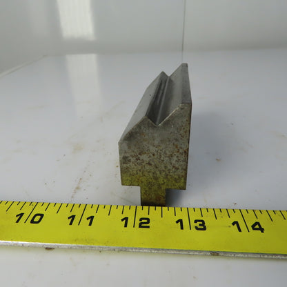 4" Press Brake Forming V Angle Die Block 1/2" Tang 2-1/4" Ht. 1-1/4 Thick