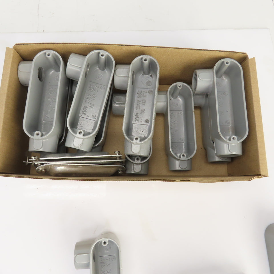 Appleton Form 85 Aluminum Conduit Outlet Body Unilet 3/4" LR W/5Covers Lot Of 13