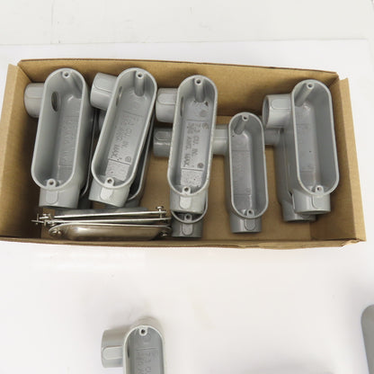 Appleton Form 85 Aluminum Conduit Outlet Body Unilet 3/4" LR W/5Covers Lot Of 13