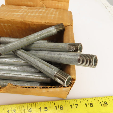 Seminole 0100250500 1/4" NPT x 5" OAL Galvanized Steel Pipe Nipple Lot Of 23