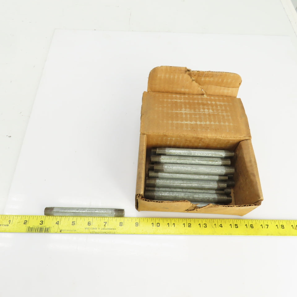 Seminole 0100250500 1/4" NPT x 5" OAL Galvanized Steel Pipe Nipple Lot Of 23