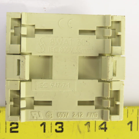 Siemens 8WA1305 Through Type Thermoplast Terminal Block 600V 2-12AWG