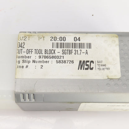 Iscar SGTBF 31.7-A Indexable Cutoff Blade Tool Block 5" OAL 1-1/4" Shank