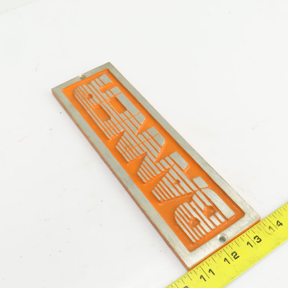 Banner 10-1/4" x 3-1/8" Cast Aluminum Machine Name Legend Plate