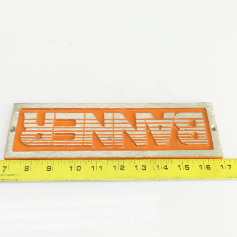 Banner 10-1/4" x 3-1/8" Cast Aluminum Machine Name Legend Plate