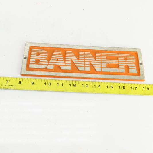 Banner 10-1/4" x 3-1/8" Cast Aluminum Machine Name Legend Plate