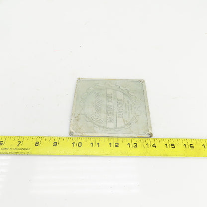 Sterlinger Machine Tool 4-3/8" x 4-3/4" Aluminum Machine Name Legend Plate