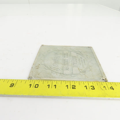 Sterlinger Machine Tool 4-3/8" x 4-3/4" Aluminum Machine Name Legend Plate