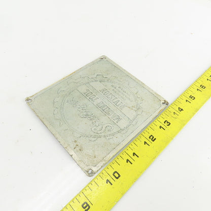 Sterlinger Machine Tool 4-3/8" x 4-3/4" Aluminum Machine Name Legend Plate