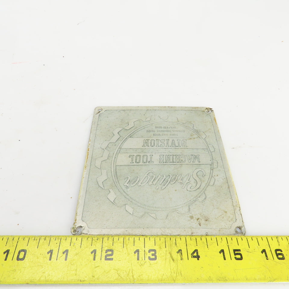 Sterlinger Machine Tool 4-3/8" x 4-3/4" Aluminum Machine Name Legend Plate