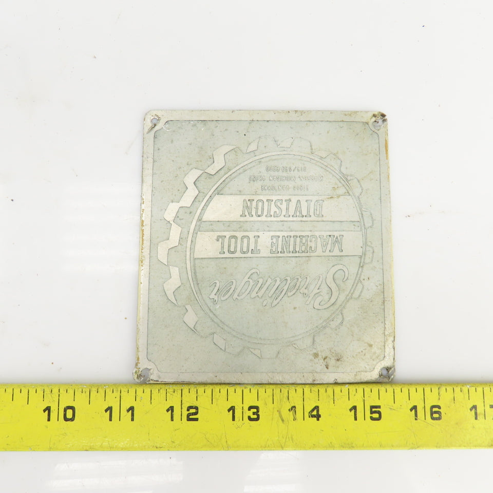 Sterlinger Machine Tool 4-3/8" x 4-3/4" Aluminum Machine Name Legend Plate