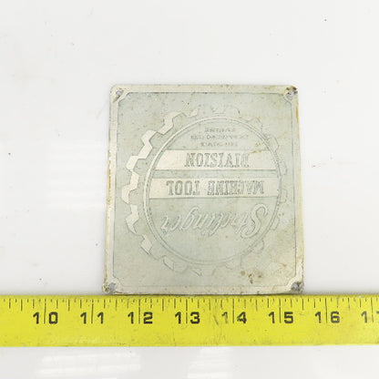 Sterlinger Machine Tool 4-3/8" x 4-3/4" Aluminum Machine Name Legend Plate