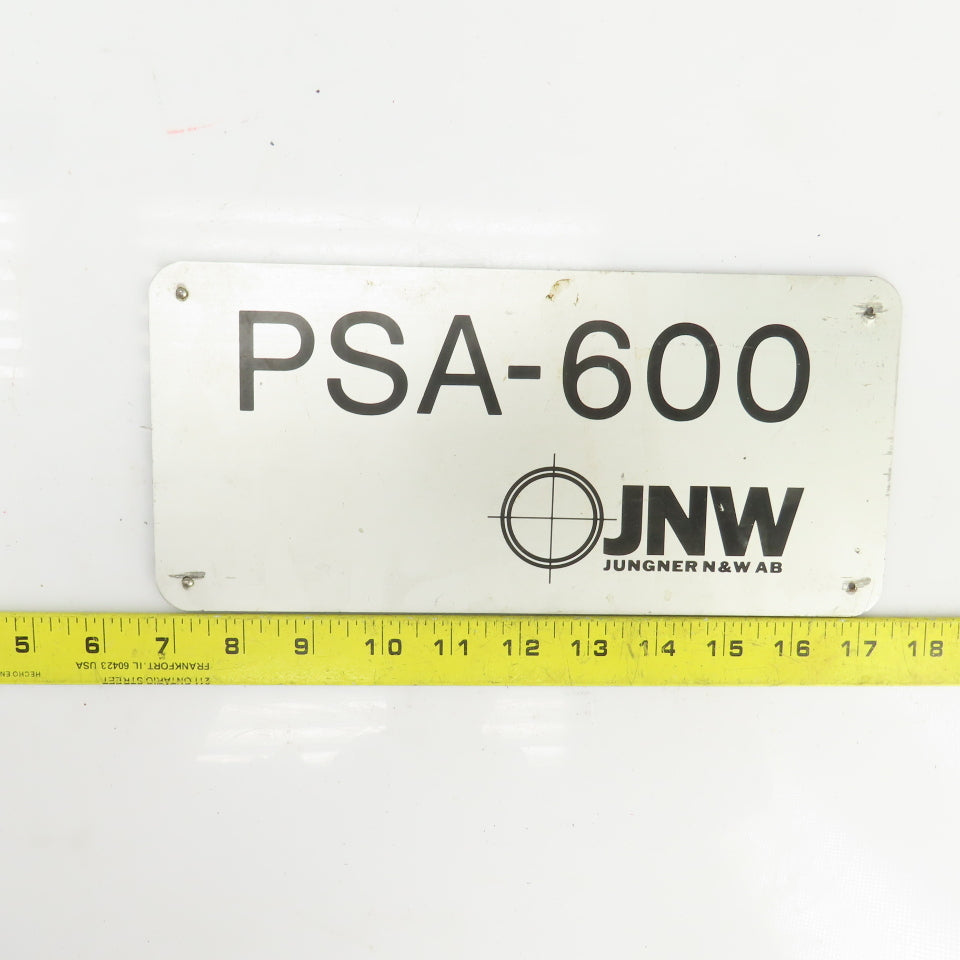 Junger N & W AB PSA-600 10-1/2" x 5" Aluminum Machine Name Legend Plate
