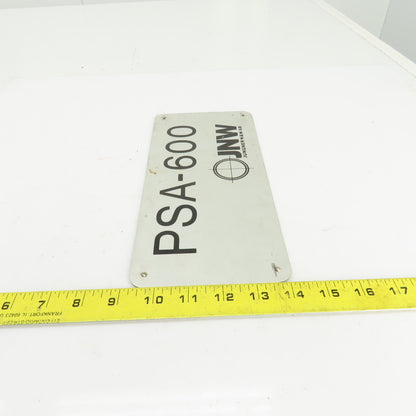 Junger N & W AB PSA-600 10-1/2" x 5" Aluminum Machine Name Legend Plate