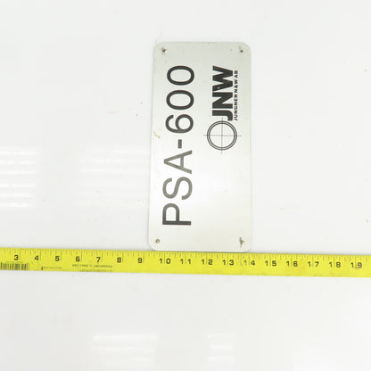Junger N & W AB PSA-600 10-1/2" x 5" Aluminum Machine Name Legend Plate