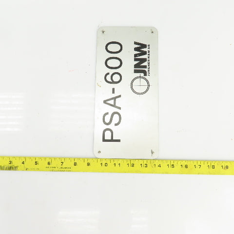 Junger N & W AB PSA-600 10-1/2" x 5" Aluminum Machine Name Legend Plate