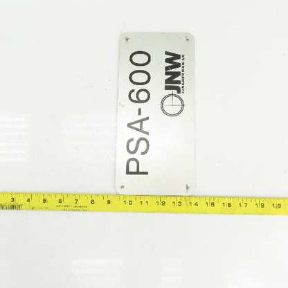 Junger N & W AB PSA-600 10-1/2" x 5" Aluminum Machine Name Legend Plate