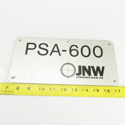 Junger N & W AB PSA-600 10-1/2" x 5" Aluminum Machine Name Legend Plate