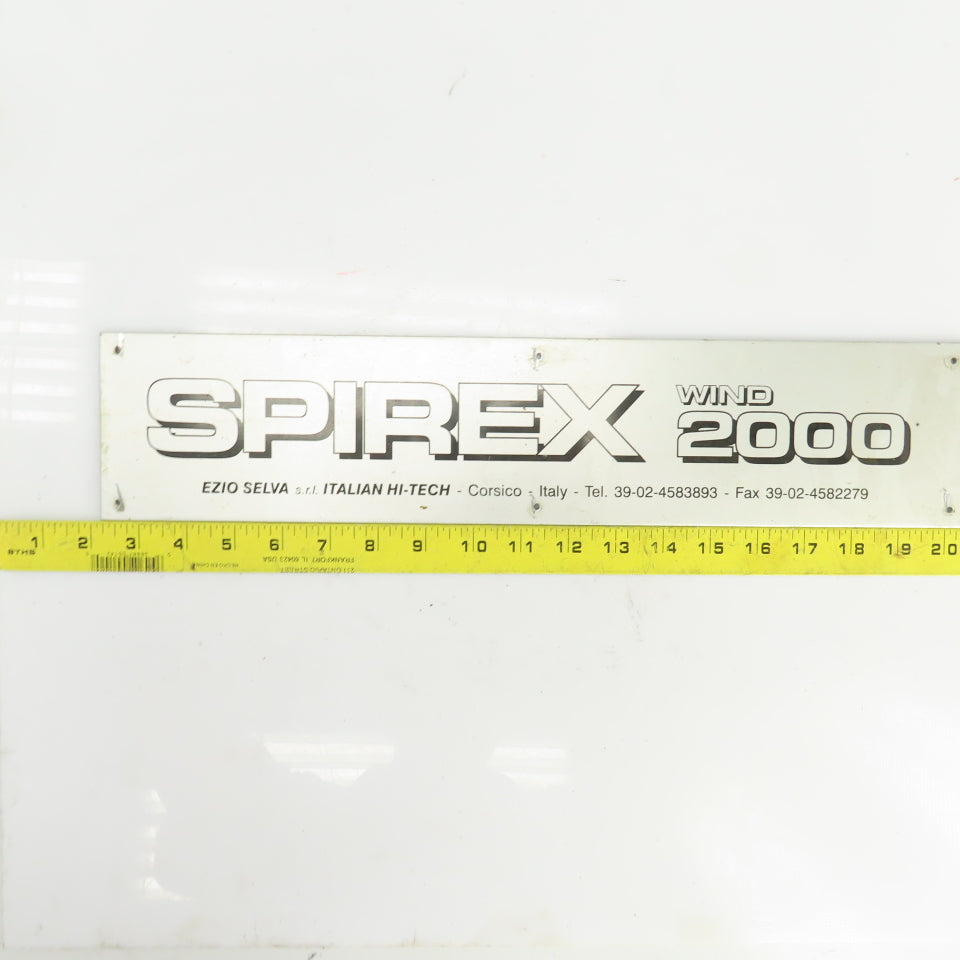 Spirex Wind 2000 18-1/4" x 4" Cast Aluminum Machine Name Legend Plate