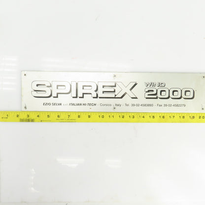 Spirex Wind 2000 18-1/4" x 4" Cast Aluminum Machine Name Legend Plate