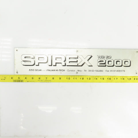 Spirex Wind 2000 18-1/4" x 4" Cast Aluminum Machine Name Legend Plate