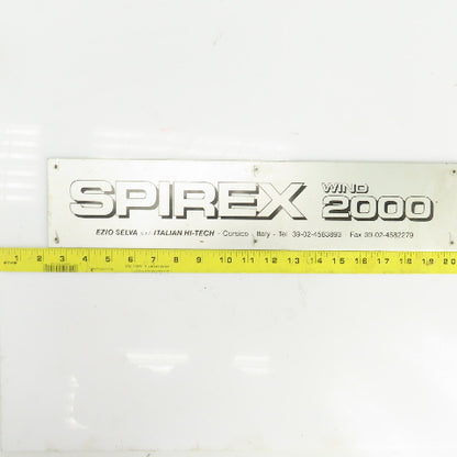 Spirex Wind 2000 18-1/4" x 4" Cast Aluminum Machine Name Legend Plate