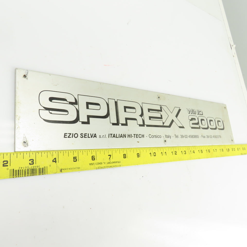 Spirex Wind 2000 18-1/4" x 4" Cast Aluminum Machine Name Legend Plate