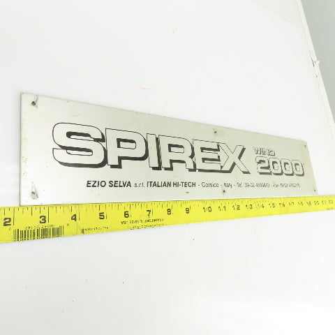 Spirex Wind 2000 18-1/4" x 4" Cast Aluminum Machine Name Legend Plate