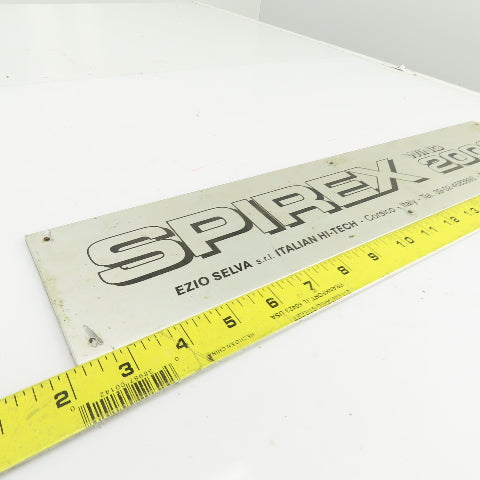 Spirex Wind 2000 18-1/4" x 4" Cast Aluminum Machine Name Legend Plate