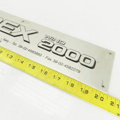 Spirex Wind 2000 18-1/4" x 4" Cast Aluminum Machine Name Legend Plate