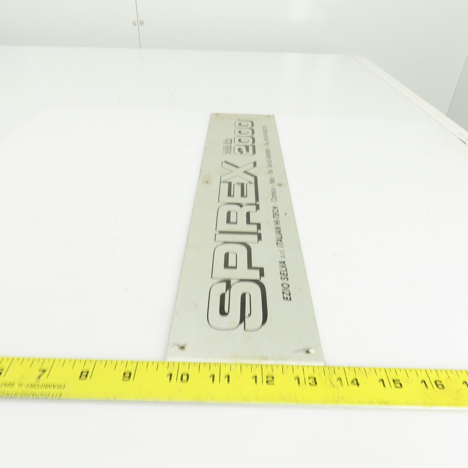 Spirex Wind 2000 18-1/4" x 4" Cast Aluminum Machine Name Legend Plate
