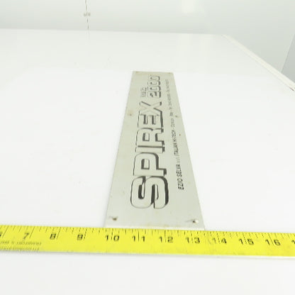 Spirex Wind 2000 18-1/4" x 4" Cast Aluminum Machine Name Legend Plate