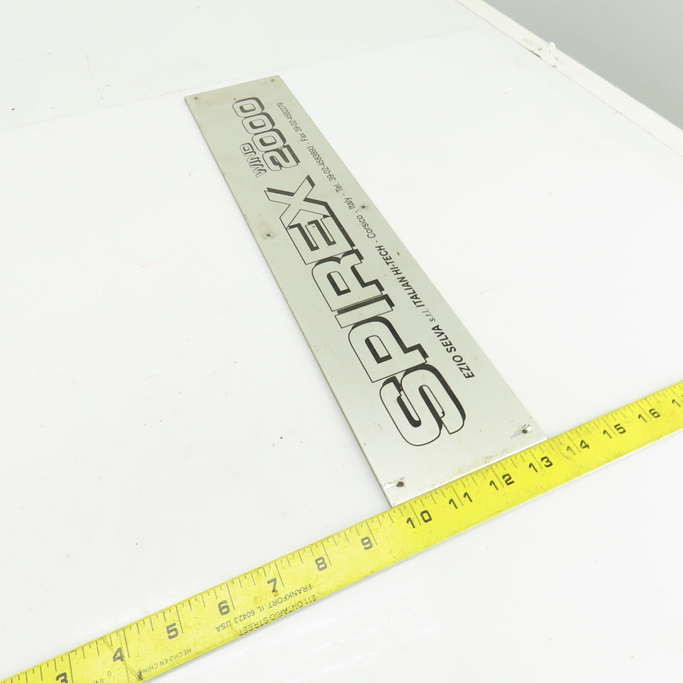Spirex Wind 2000 18-1/4" x 4" Cast Aluminum Machine Name Legend Plate