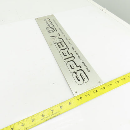 Spirex Wind 2000 18-1/4" x 4" Cast Aluminum Machine Name Legend Plate