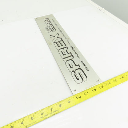 Spirex Wind 2000 18-1/4" x 4" Cast Aluminum Machine Name Legend Plate
