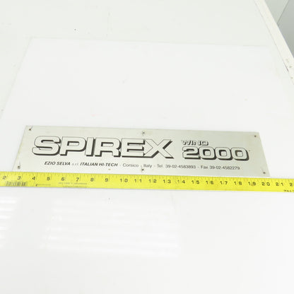 Spirex Wind 2000 18-1/4" x 4" Cast Aluminum Machine Name Legend Plate