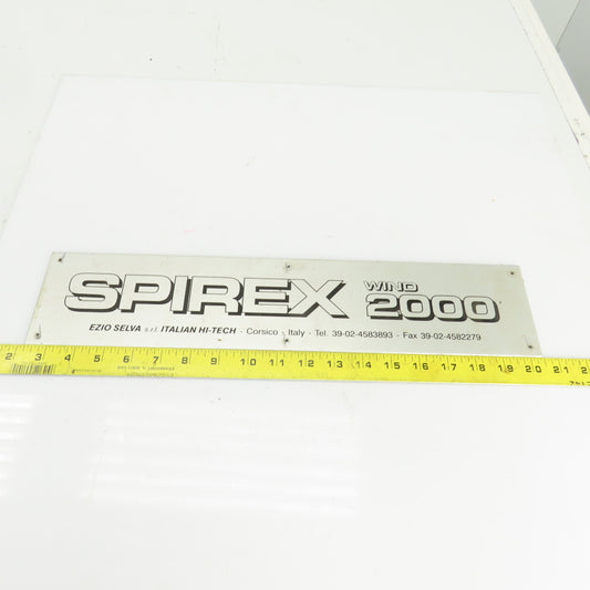Spirex Wind 2000 18-1/4" x 4" Cast Aluminum Machine Name Legend Plate