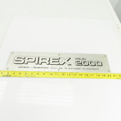 Spirex Wind 2000 18-1/4" x 4" Cast Aluminum Machine Name Legend Plate