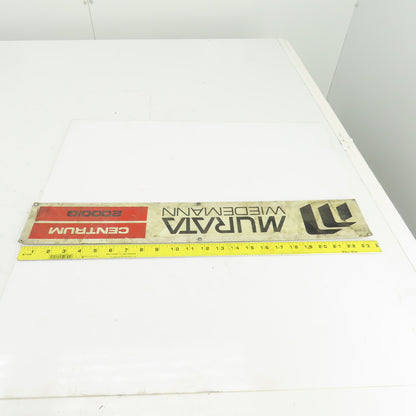Weidemann Murata Centrum 2000IQ 24" x 3-3/4" Aluminum Machine Name Legend Plate
