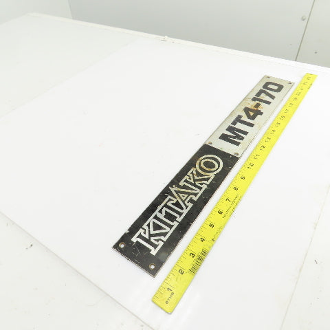 Kitako MT4-170 21" x 2-3/4" Aluminum Machine Name Legend Plate