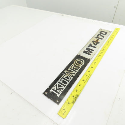 Kitako MT4-170 21" x 2-3/4" Aluminum Machine Name Legend Plate