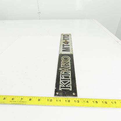 Kitako MT4-170 21" x 2-3/4" Aluminum Machine Name Legend Plate