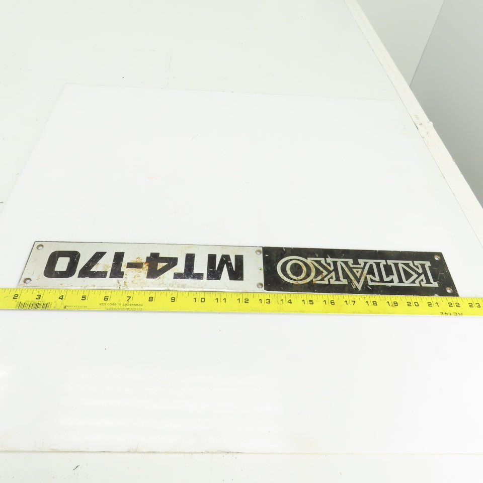 Kitako MT4-170 21" x 2-3/4" Aluminum Machine Name Legend Plate