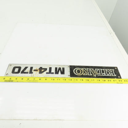 Kitako MT4-170 21" x 2-3/4" Aluminum Machine Name Legend Plate