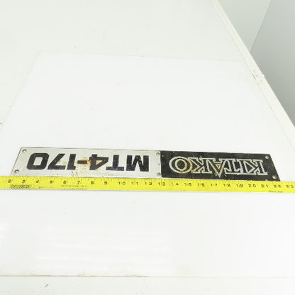 Kitako MT4-170 21" x 2-3/4" Aluminum Machine Name Legend Plate