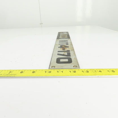 Kitako MT4-170 21" x 2-3/4" Aluminum Machine Name Legend Plate