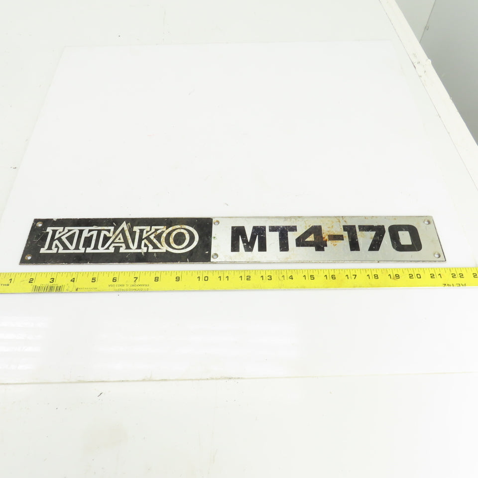 Kitako MT4-170 21" x 2-3/4" Aluminum Machine Name Legend Plate