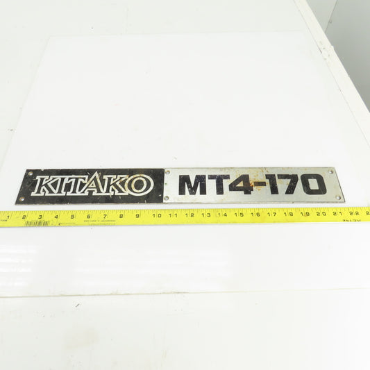 Kitako MT4-170 21" x 2-3/4" Aluminum Machine Name Legend Plate