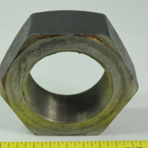 2-7/16 -12 Hex Nut Plain Steel  1-25/64" Thick 3-3/4" Wrench Size