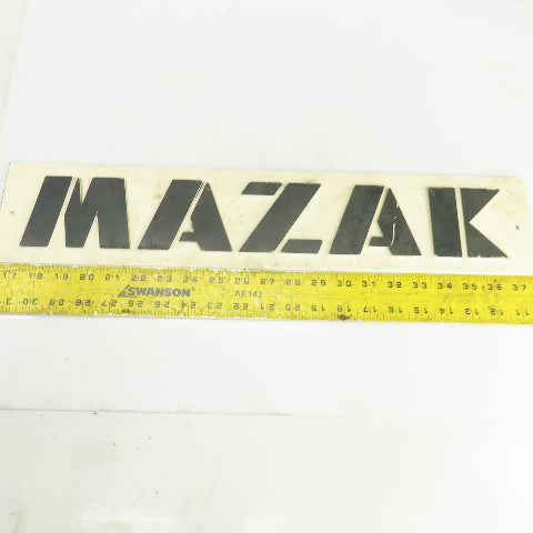 Mazak 21-5/8" x 4-3/8" Machine Name Legend Plate